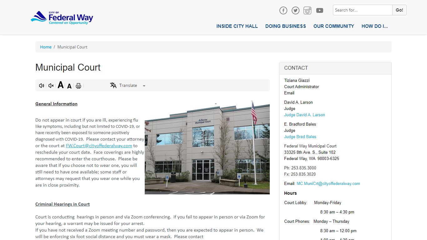 Municipal Court | City of Federal Way